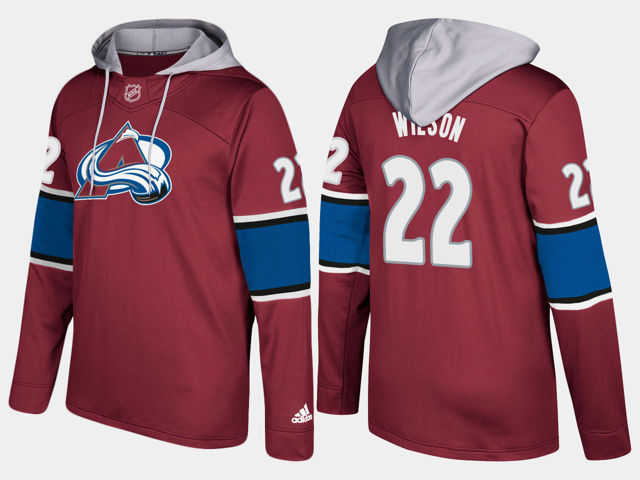 Men NHL Colorado avalanche 22 colin wilson burgundy hoodie